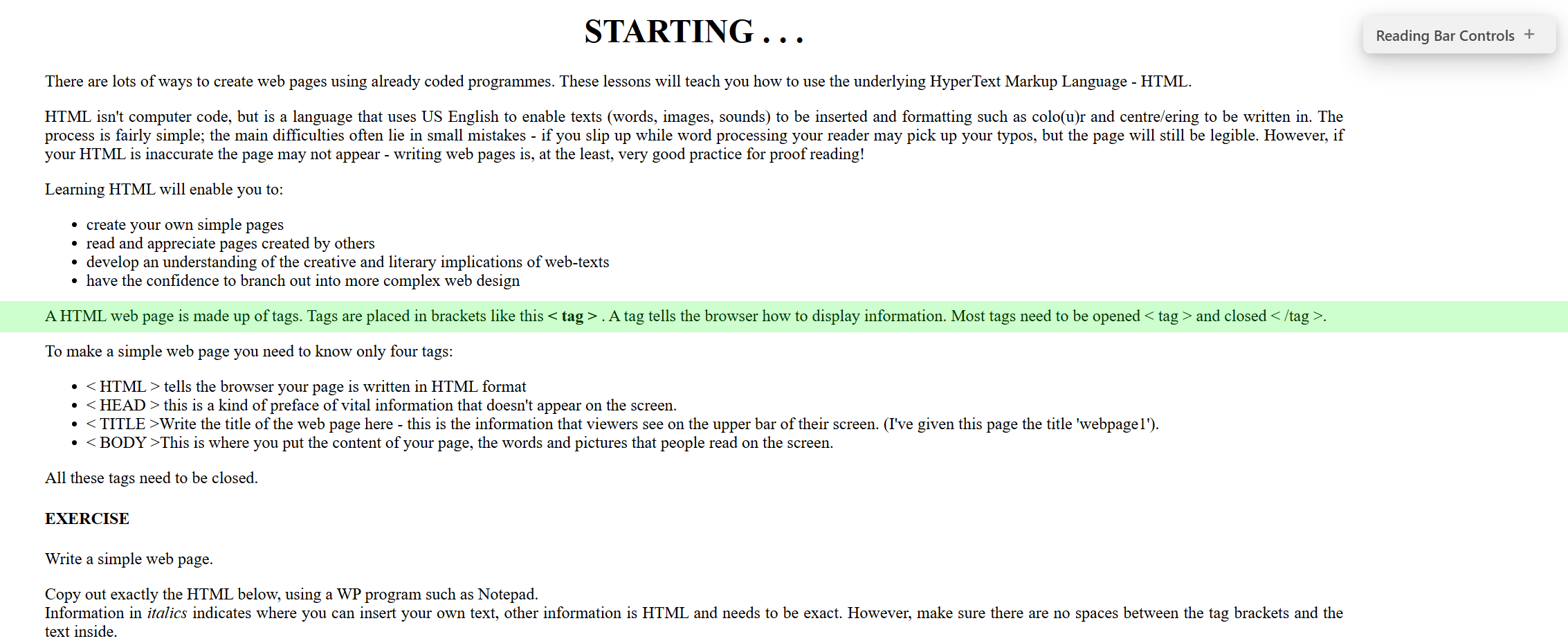 Reading Bar Example 2